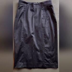 Satin-like Women's Straight Black Skirt